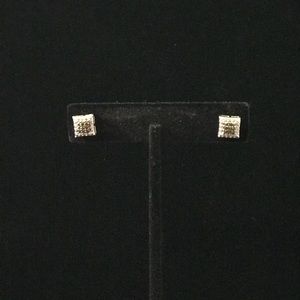 Sterling Silver Square Crystal Earrings